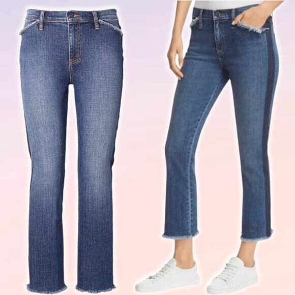 TORY BURCH Harley Ankle Fringe Hem Jean Sz 27 - Picture 1 of 11